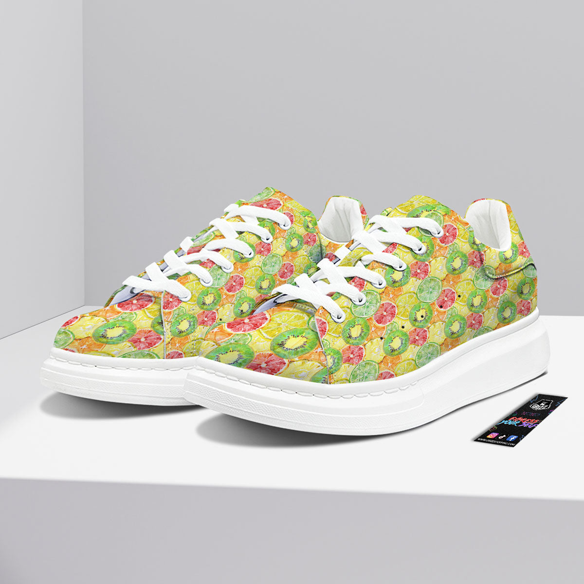 Slices Fruit Orange Print Pattern Platform Shoes-grizzshop