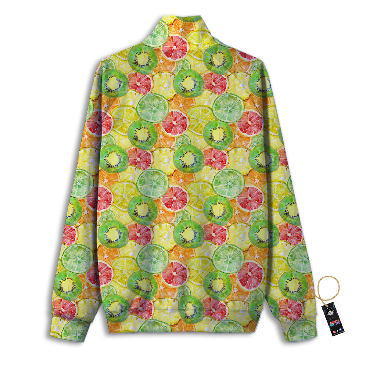 Slices Fruit Orange Print Pattern Track Jacket-grizzshop