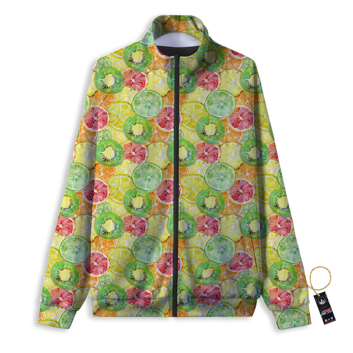 Slices Fruit Orange Print Pattern Track Jacket-grizzshop