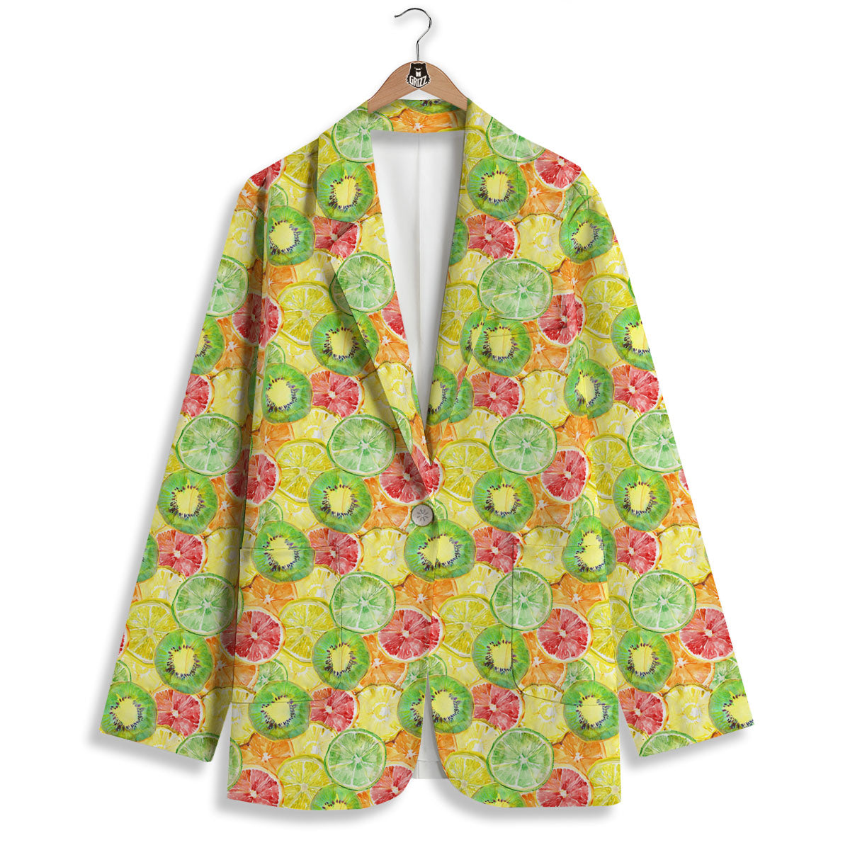 Slices Fruit Orange Print Pattern Women's Blazer-grizzshop