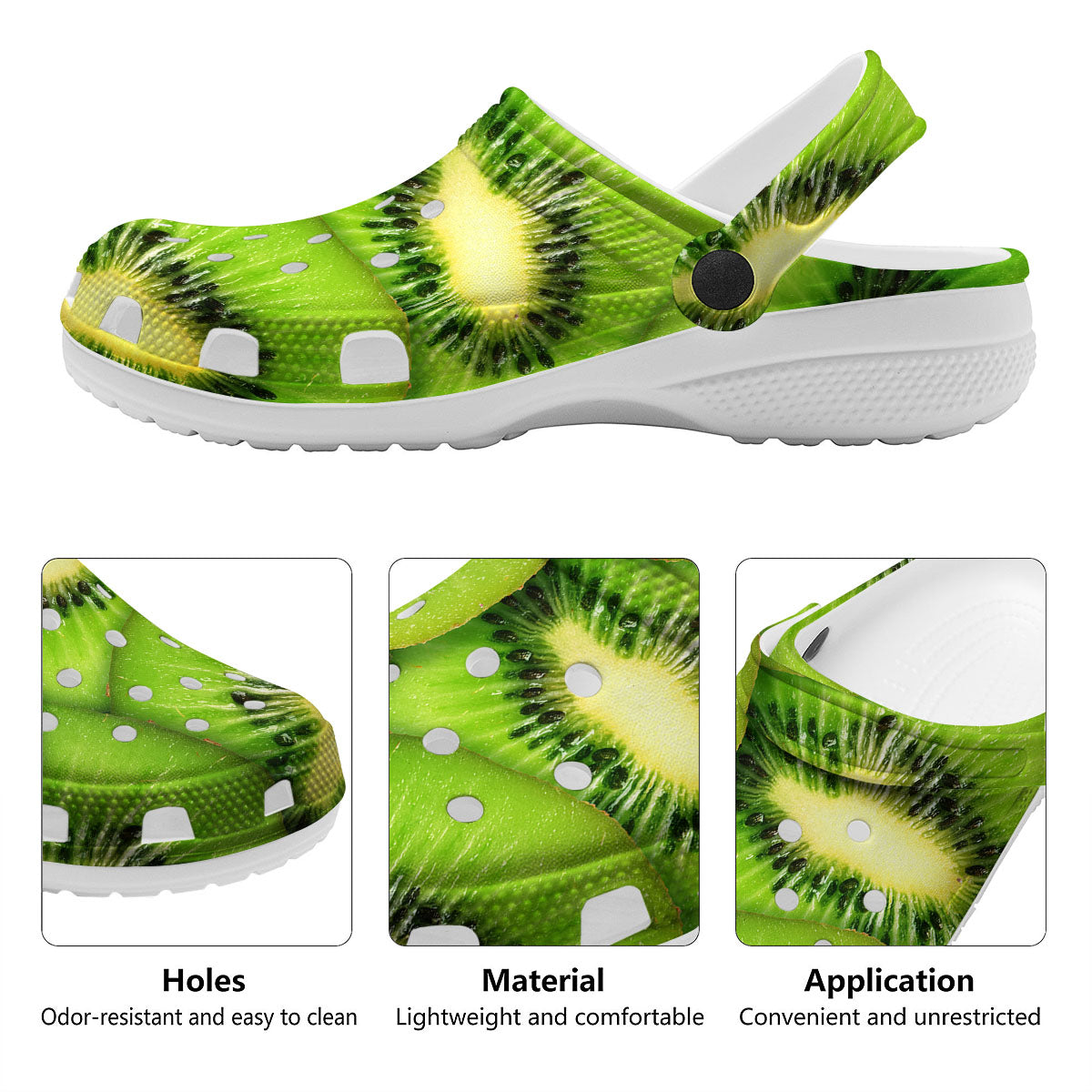 Slices Kiwi Print Clog-grizzshop