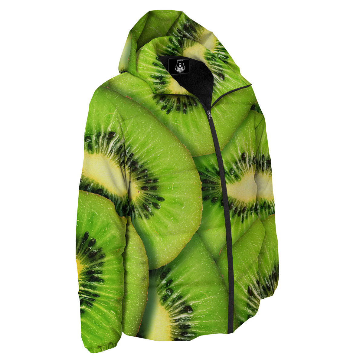 Slices Kiwi Print Down Jacket-grizzshop