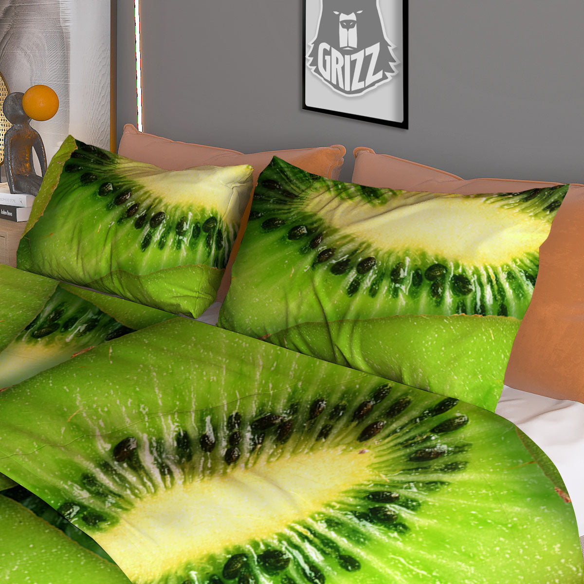 Slices Kiwi Print Duvet Cover Bedding Set