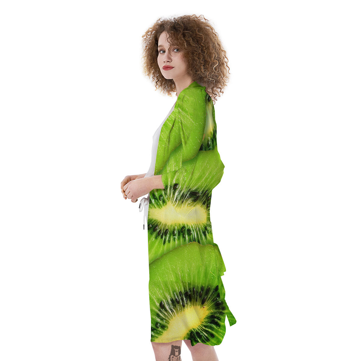 Slices Kiwi Print Kimono-grizzshop