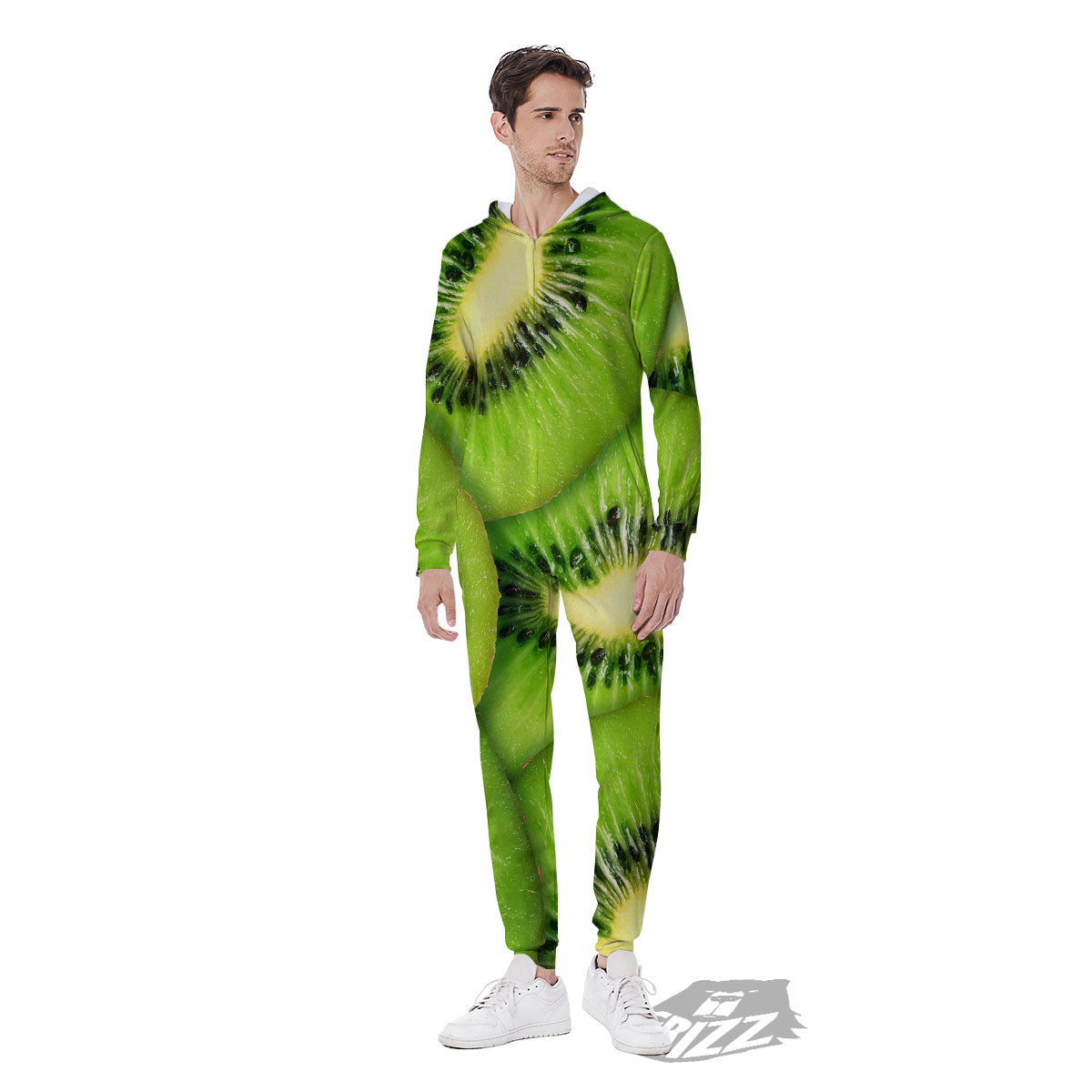 Slices Kiwi Print Men's Jumpsuit-grizzshop