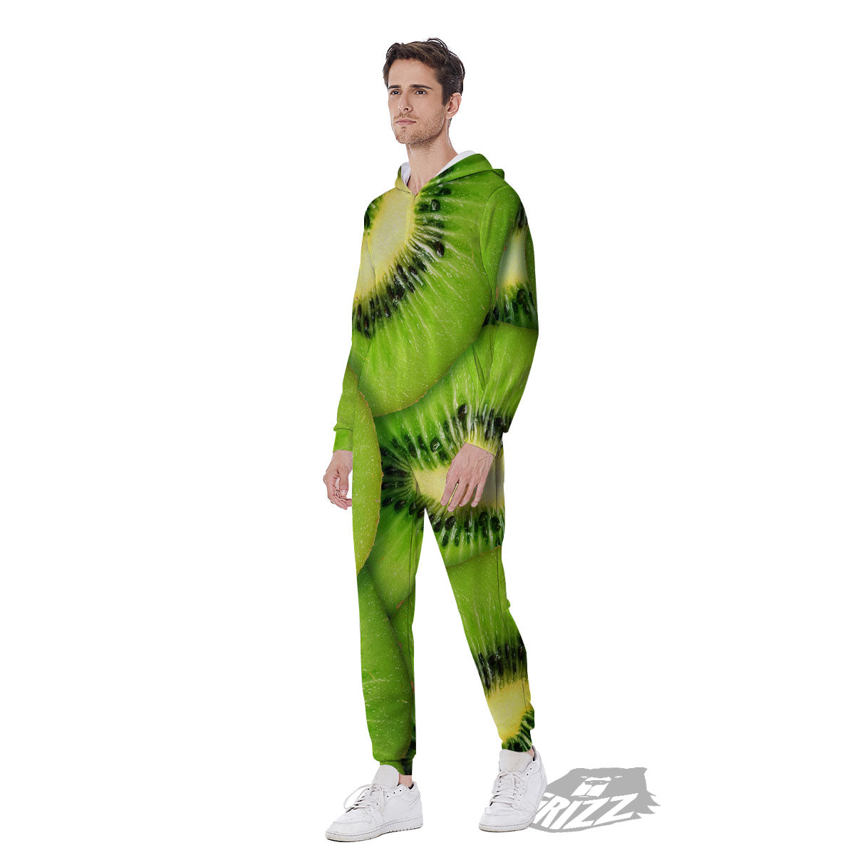 Slices Kiwi Print Men's Jumpsuit-grizzshop