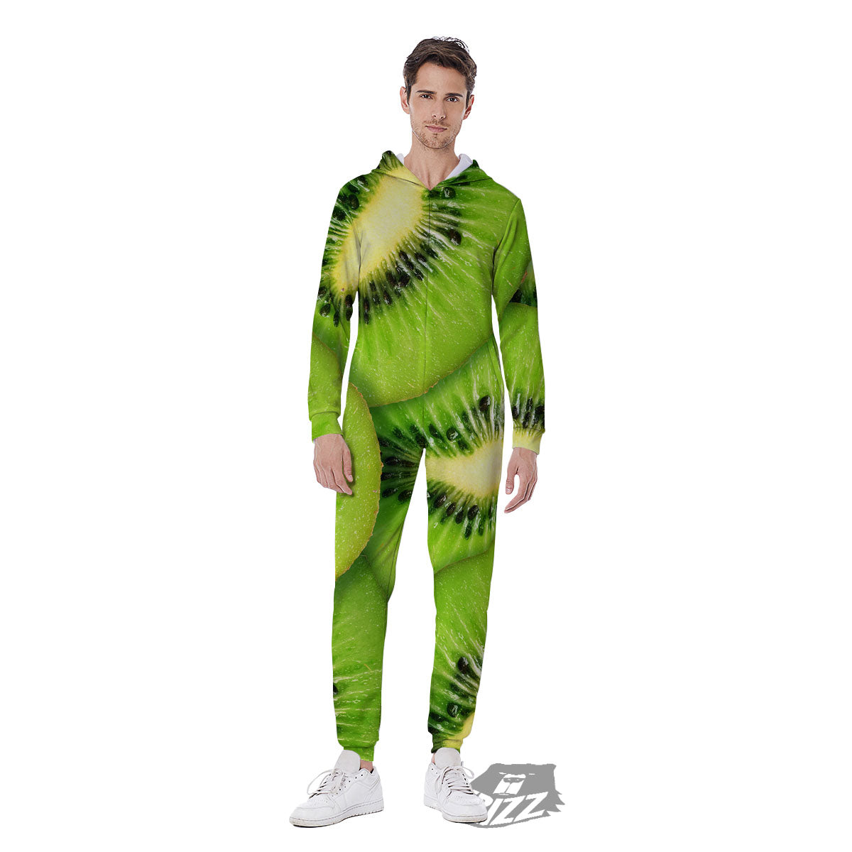 Slices Kiwi Print Men's Jumpsuit-grizzshop