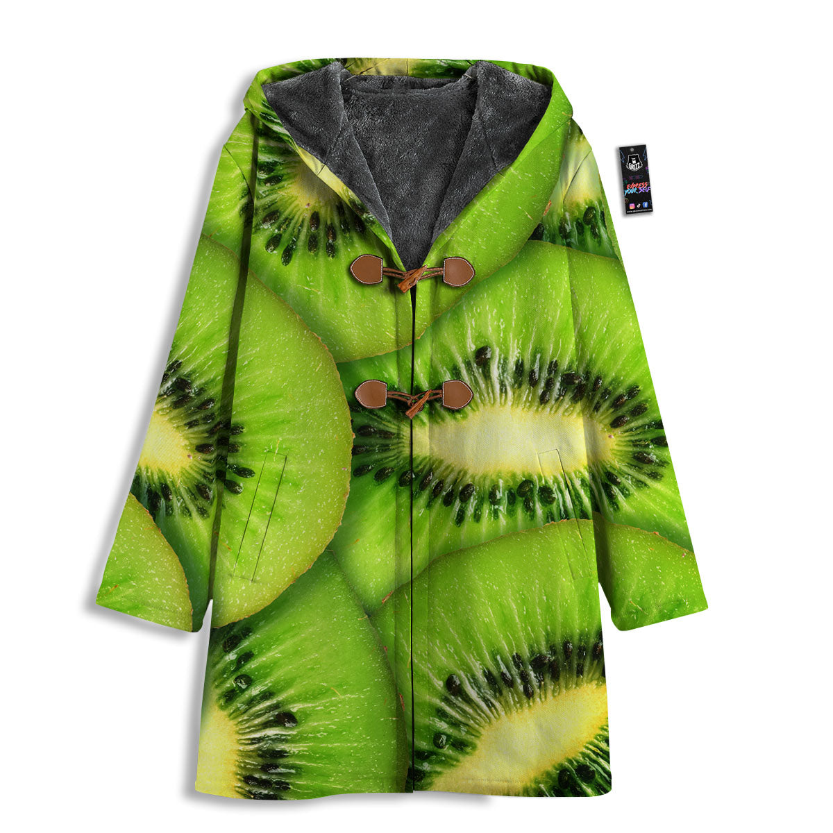 Slices Kiwi Print Men's Windbreaker Jacket-grizzshop