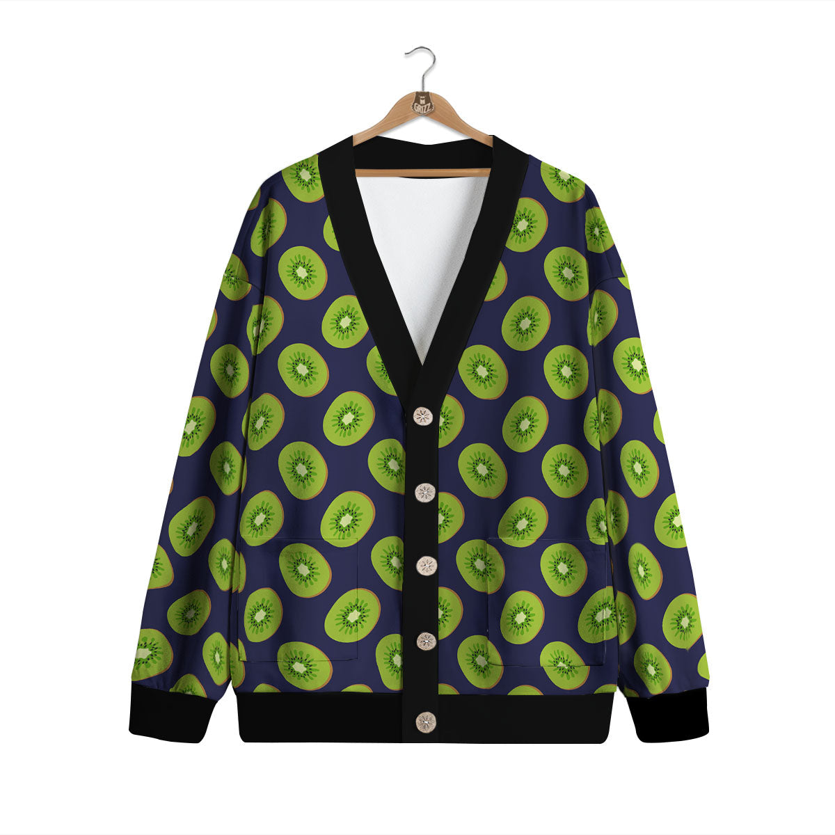 Slices Kiwi Print Pattern Cardigan-grizzshop
