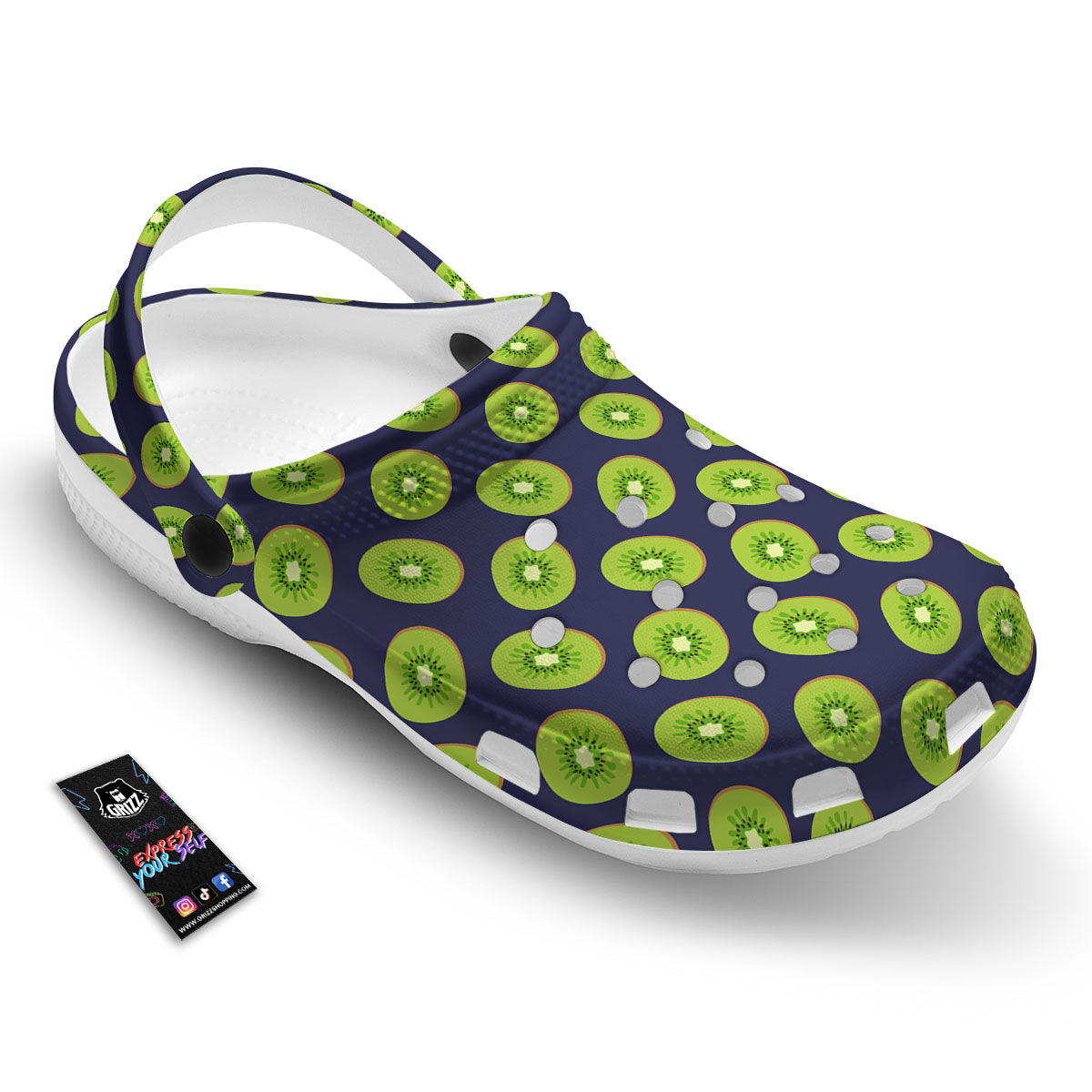 Slices Kiwi Print Pattern Clog-grizzshop