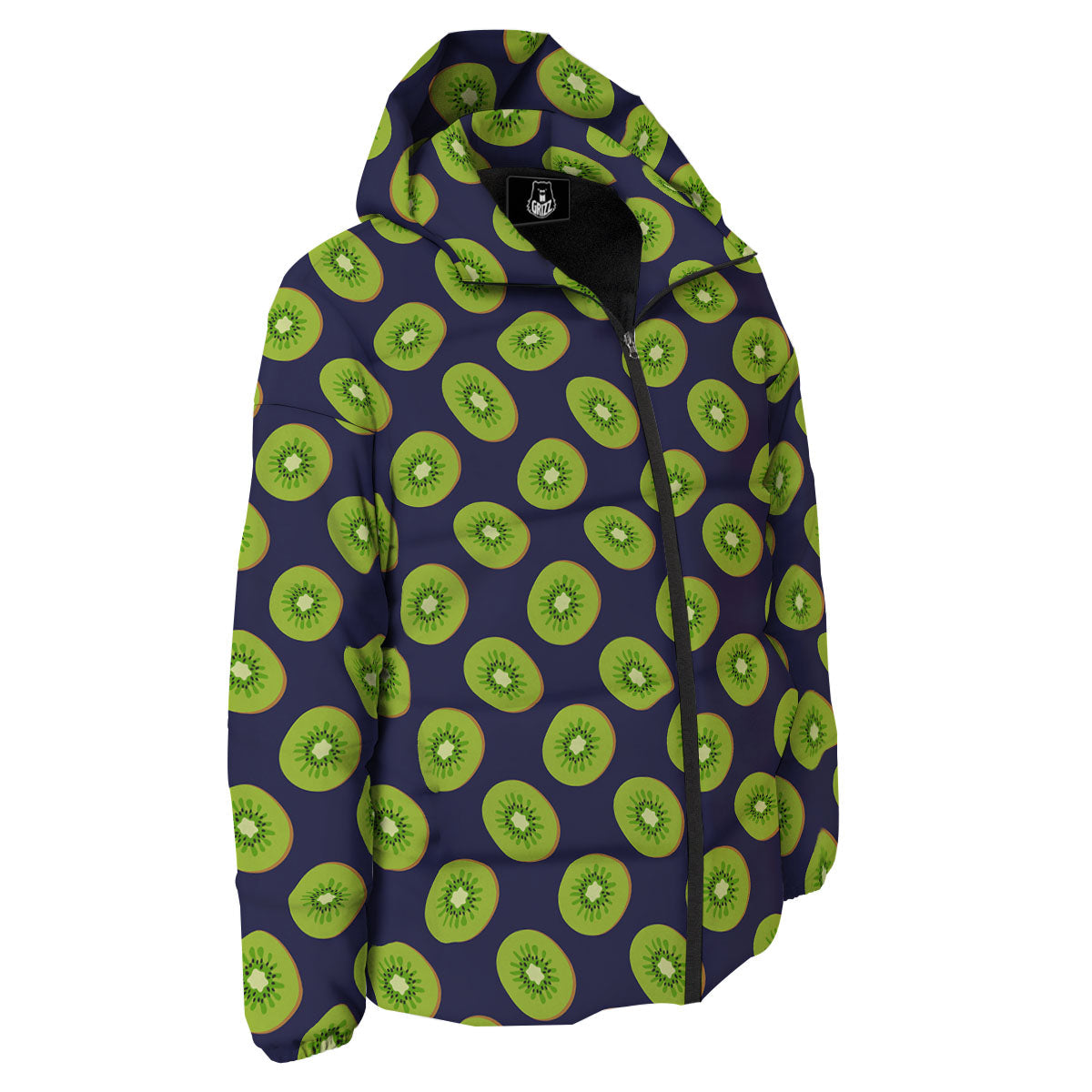 Slices Kiwi Print Pattern Down Jacket-grizzshop