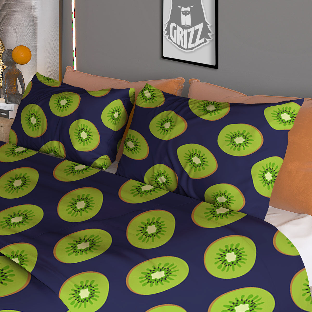 Slices Kiwi Print Pattern Duvet Cover Bedding Set
