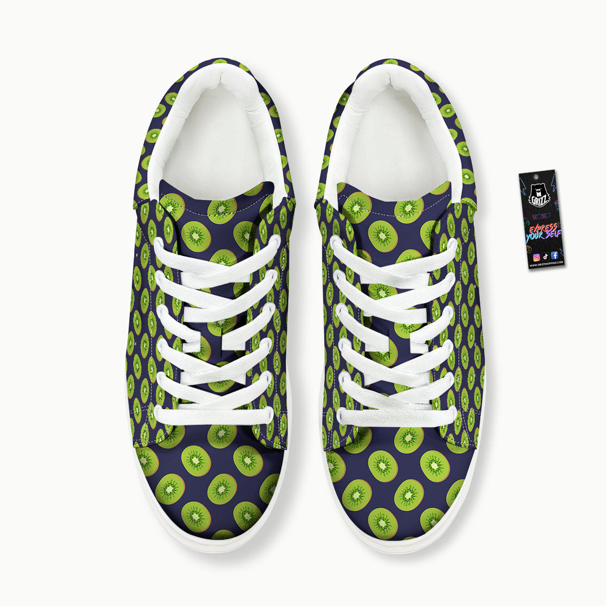 Slices Kiwi Print Pattern Platform Shoes-grizzshop