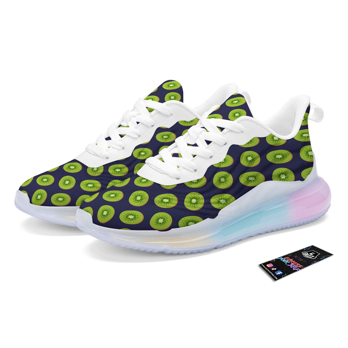 Slices Kiwi Print Pattern Running Sneakers-grizzshop