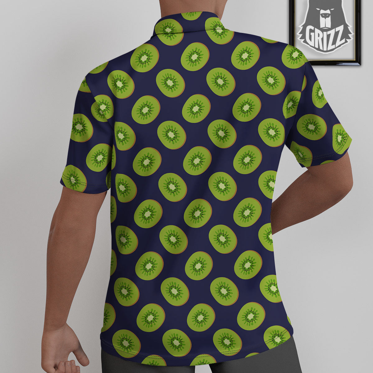 Slices Kiwi Print Pattern Untucked Shirts-grizzshop