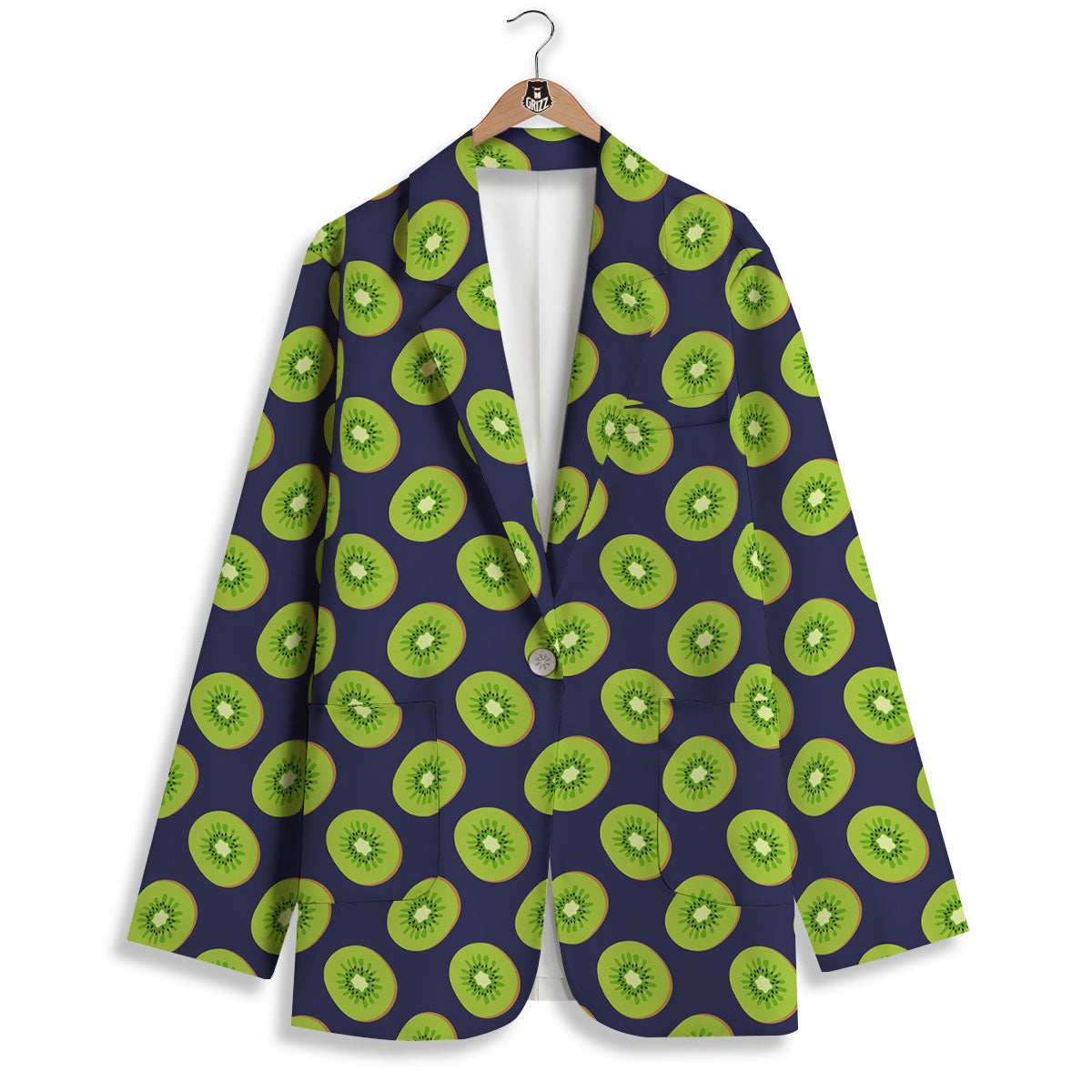 Slices Kiwi Print Pattern Women's Blazer-grizzshop