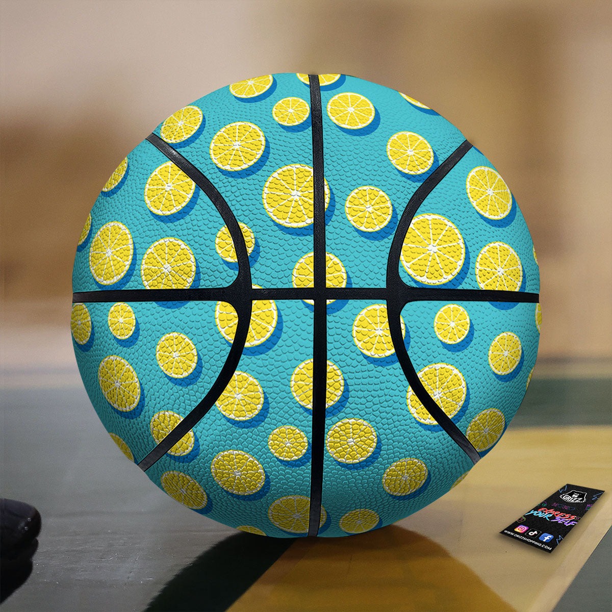 Slices Lemon Print Pattern Basketball-grizzshop