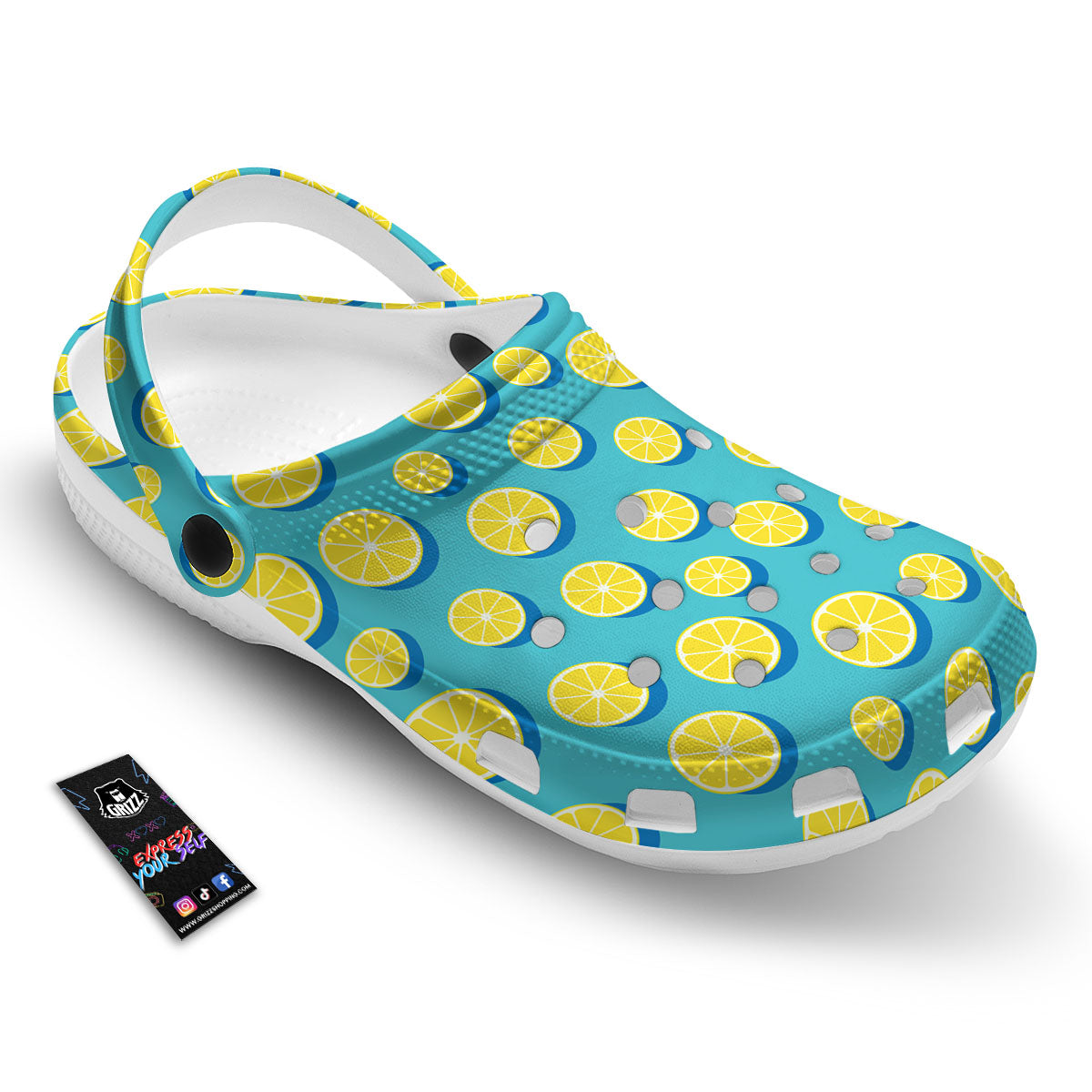 Slices Lemon Print Pattern Clog-grizzshop