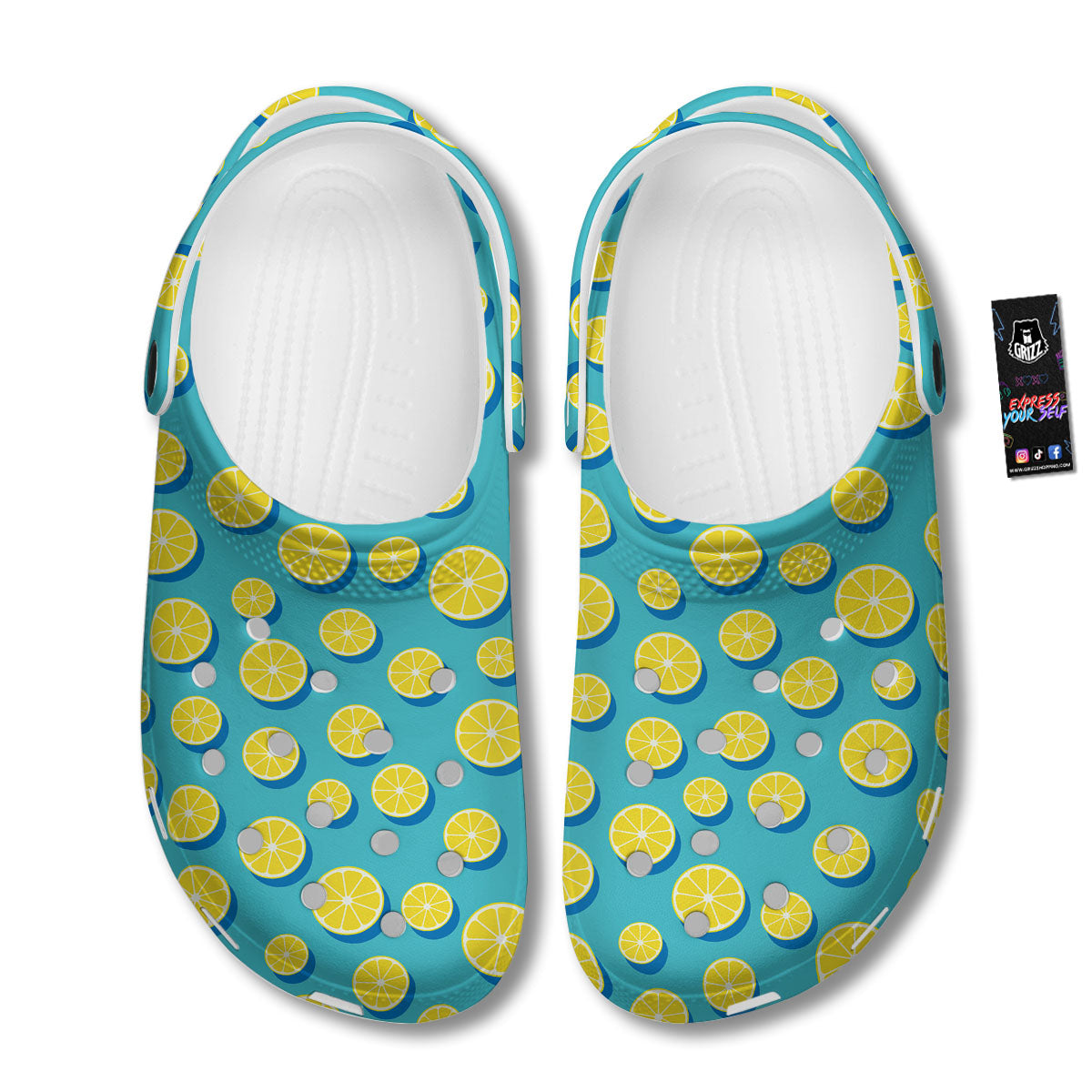 Slices Lemon Print Pattern Clog-grizzshop