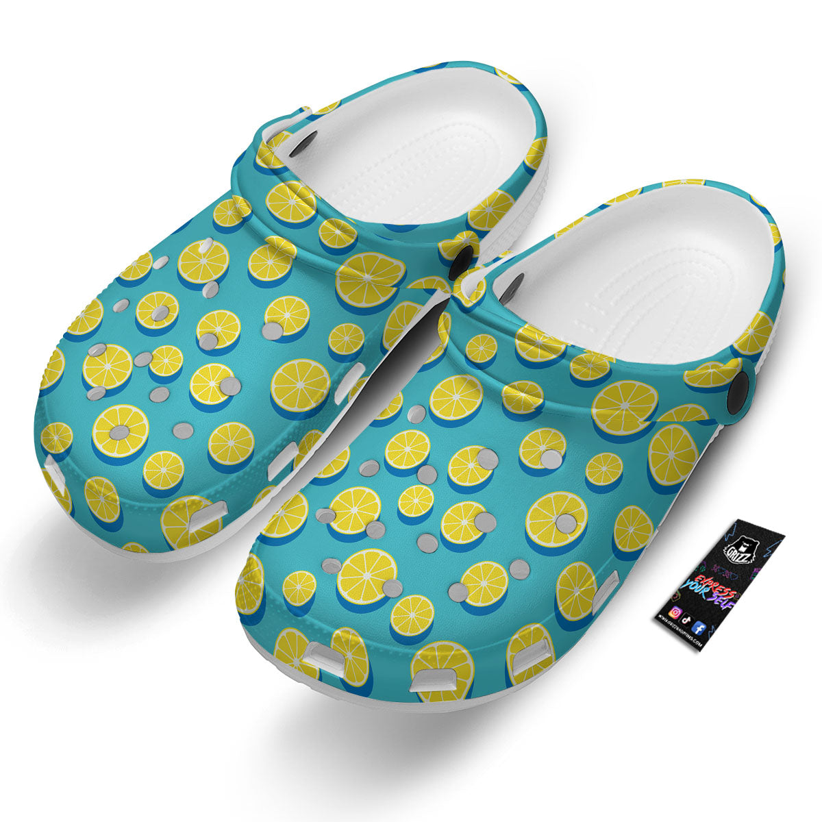 Slices Lemon Print Pattern Clog-grizzshop