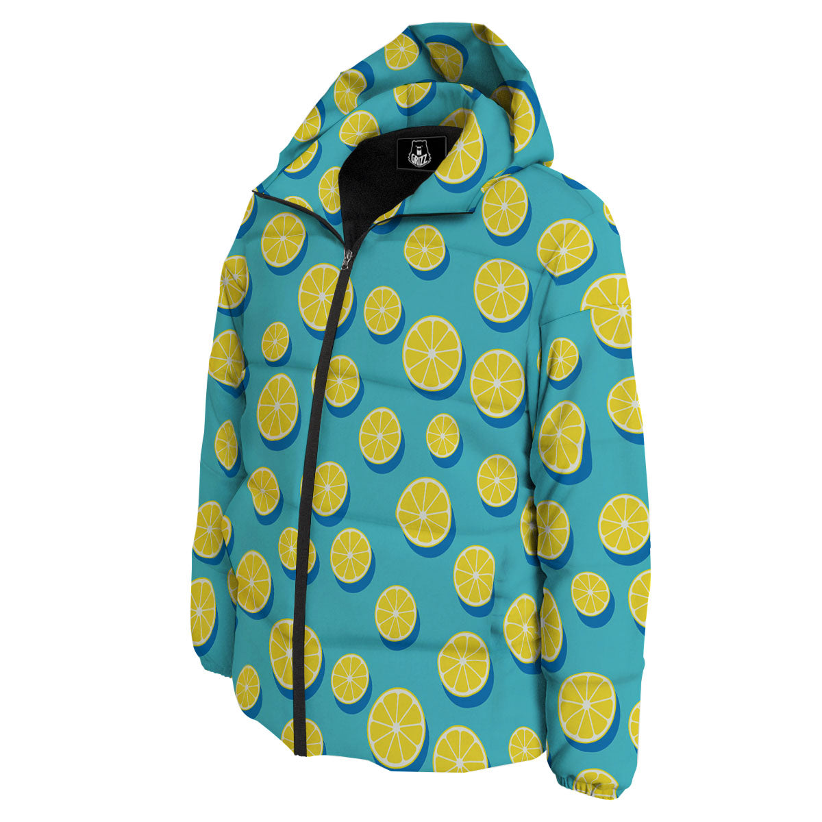 Slices Lemon Print Pattern Down Jacket-grizzshop