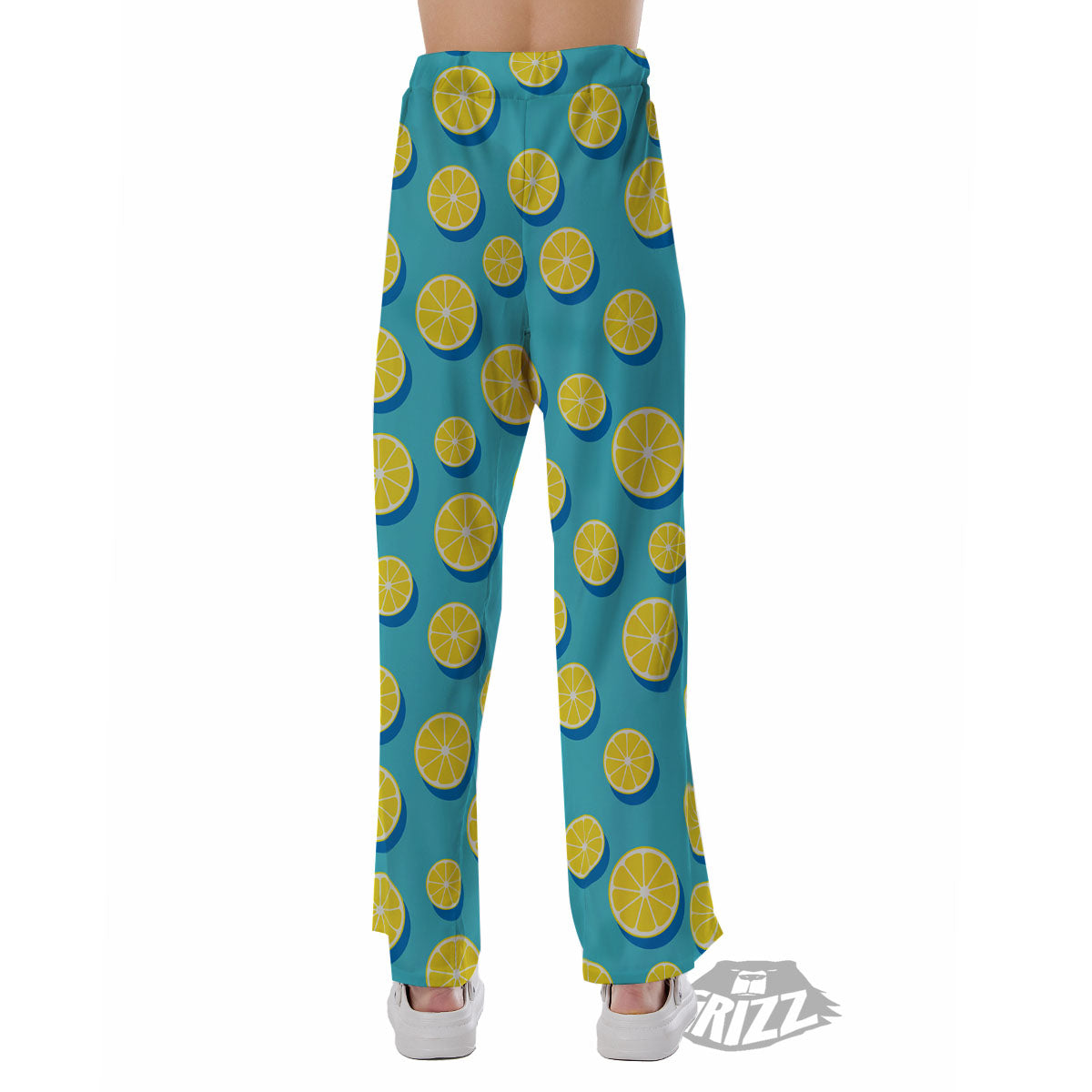 Slices Lemon Print Pattern Pajama Pants-grizzshop