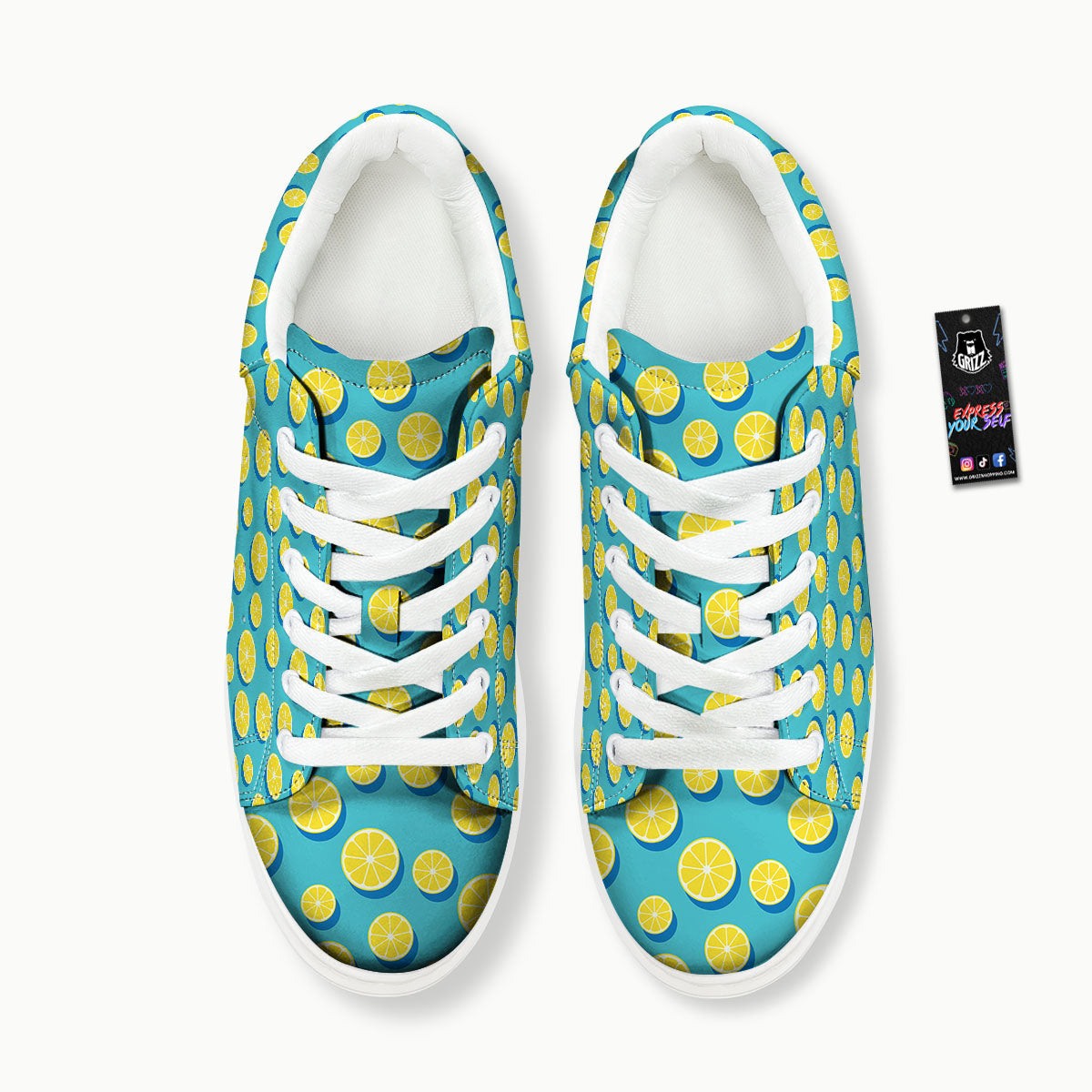 Slices Lemon Print Pattern Platform Shoes-grizzshop