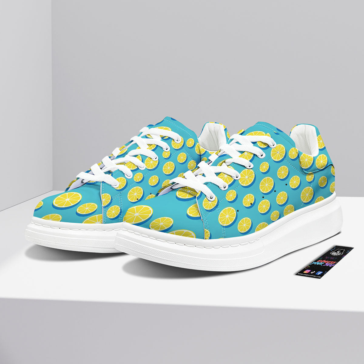 Slices Lemon Print Pattern Platform Shoes-grizzshop