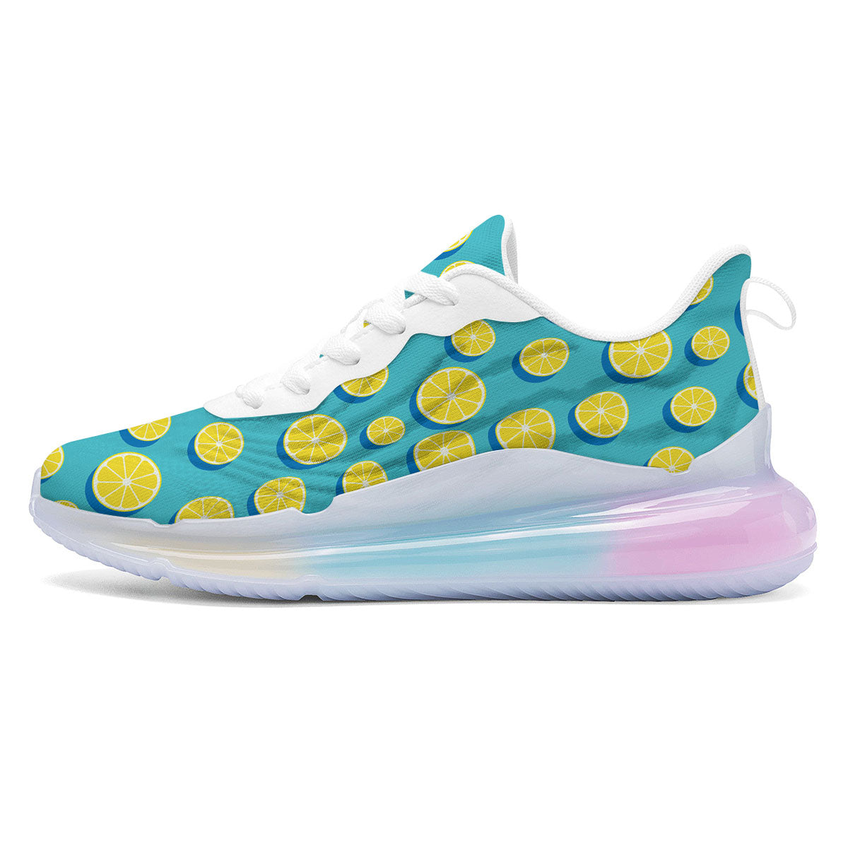 Slices Lemon Print Pattern Running Sneakers-grizzshop