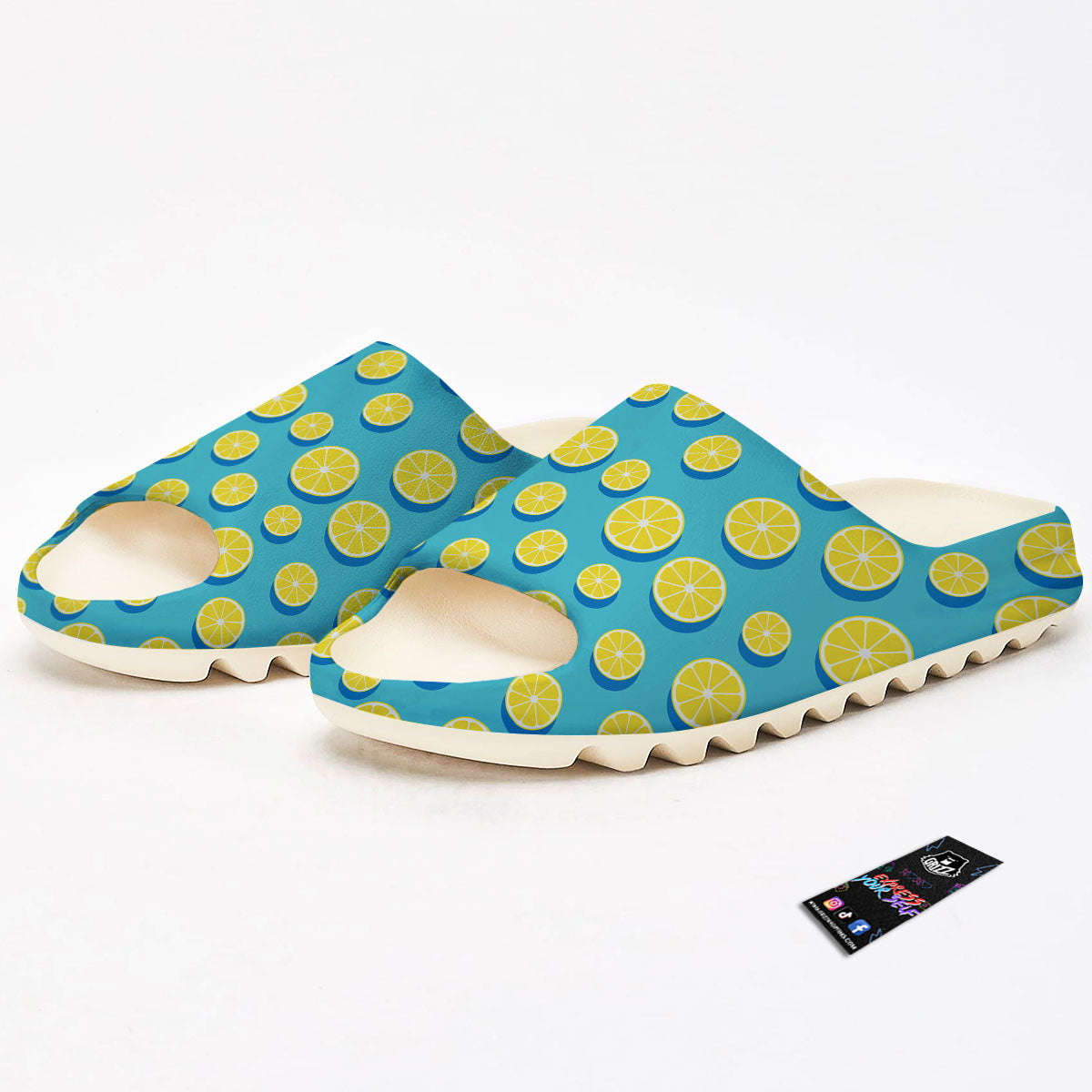 Slices Lemon Print Pattern Sandals-grizzshop