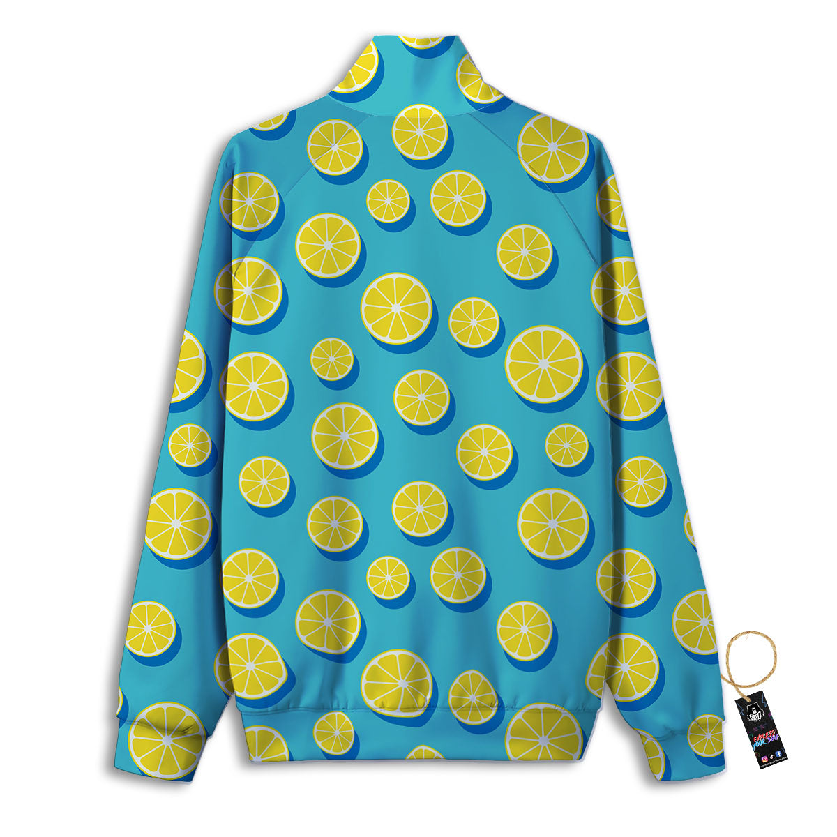 Slices Lemon Print Pattern Track Jacket-grizzshop