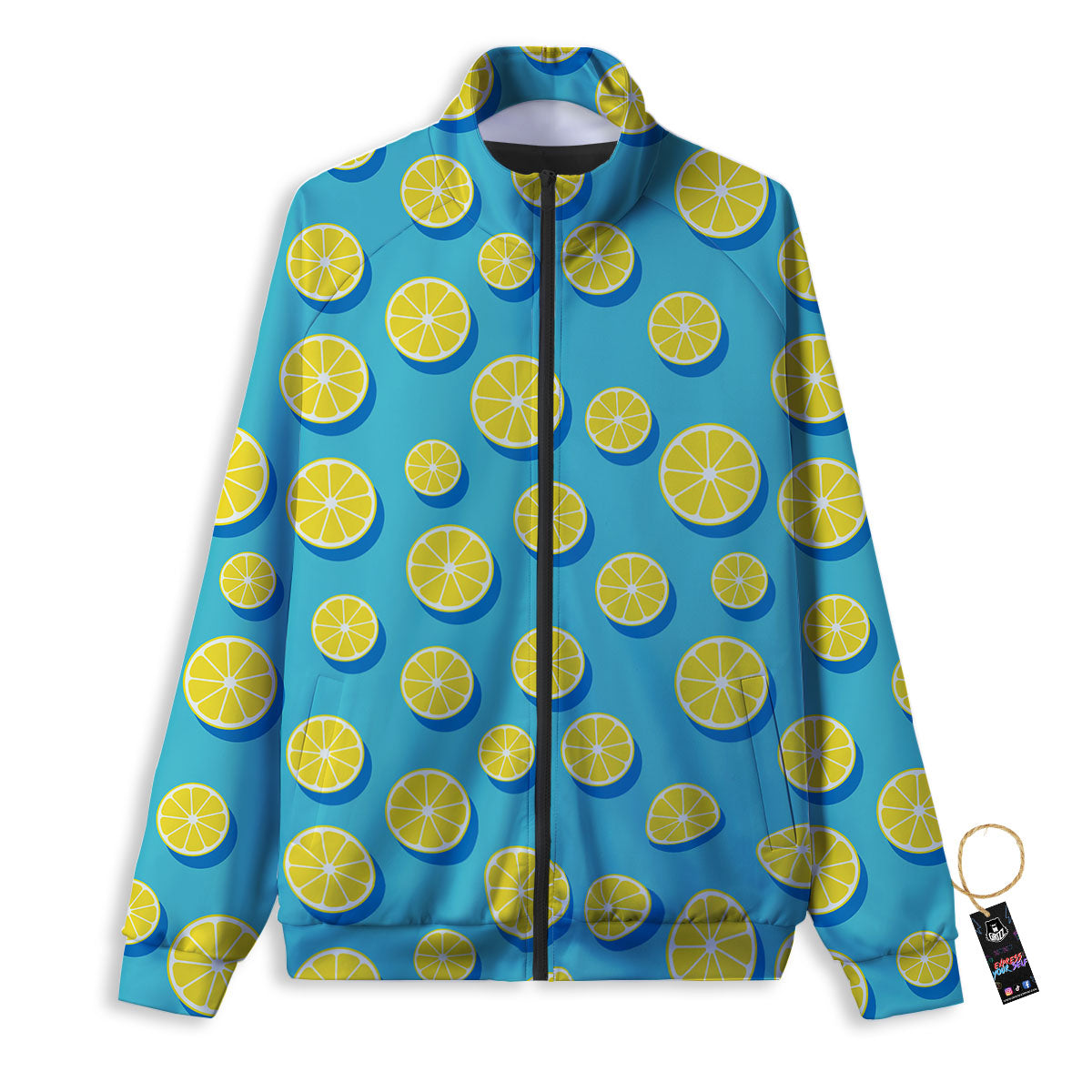 Slices Lemon Print Pattern Track Jacket-grizzshop