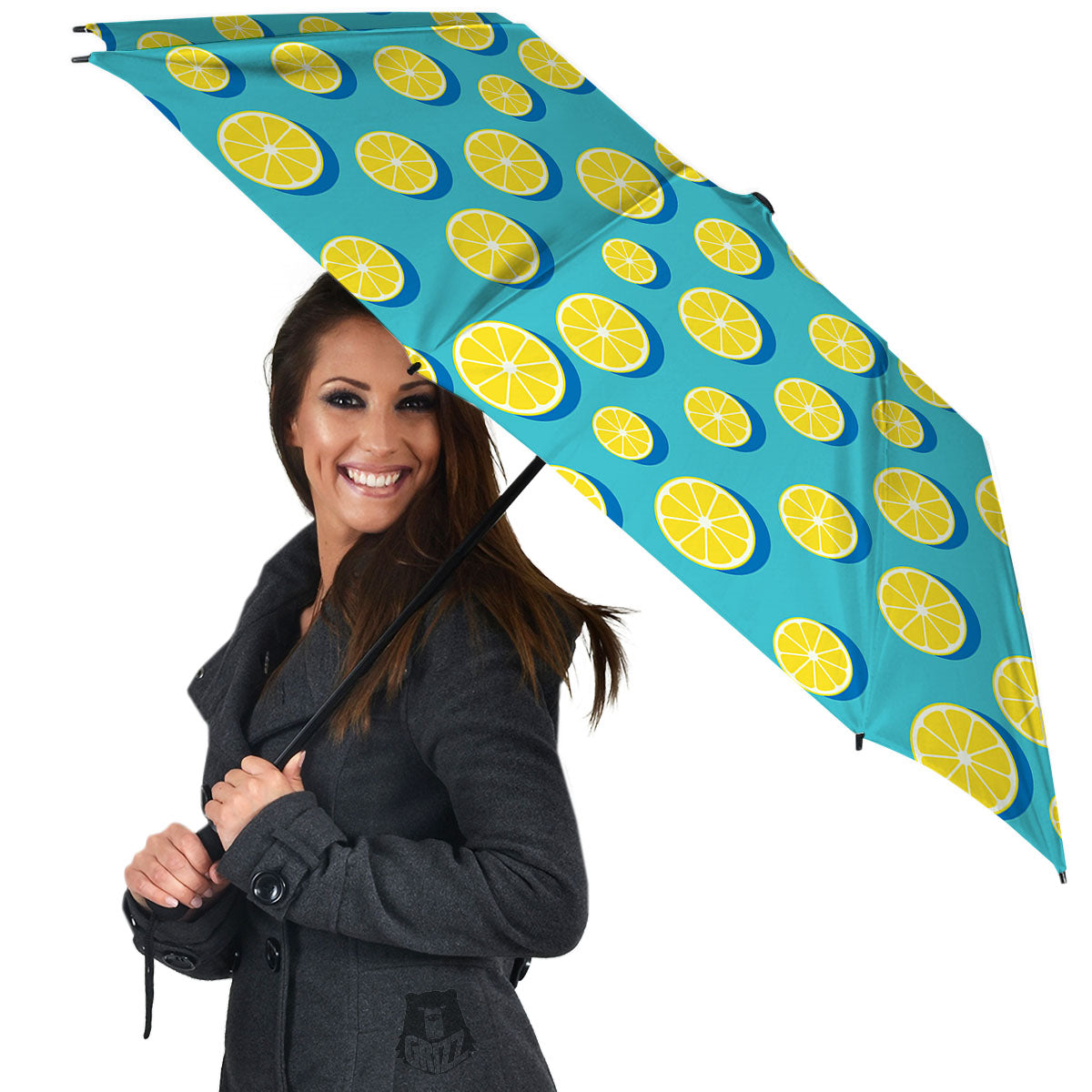 Slices Lemon Print Pattern Umbrella-grizzshop