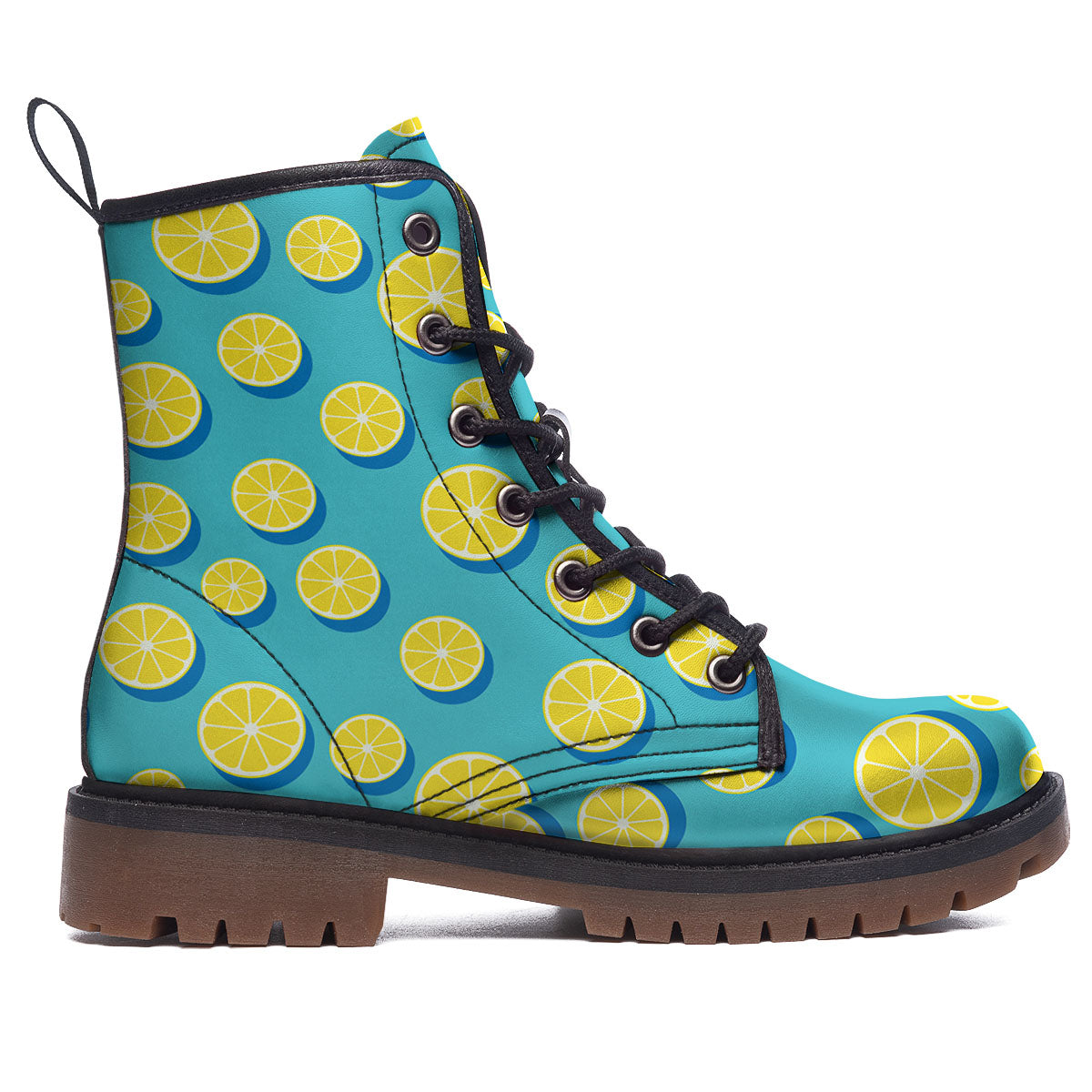 Slices Lemon Print Pattern Work Boots-grizzshop