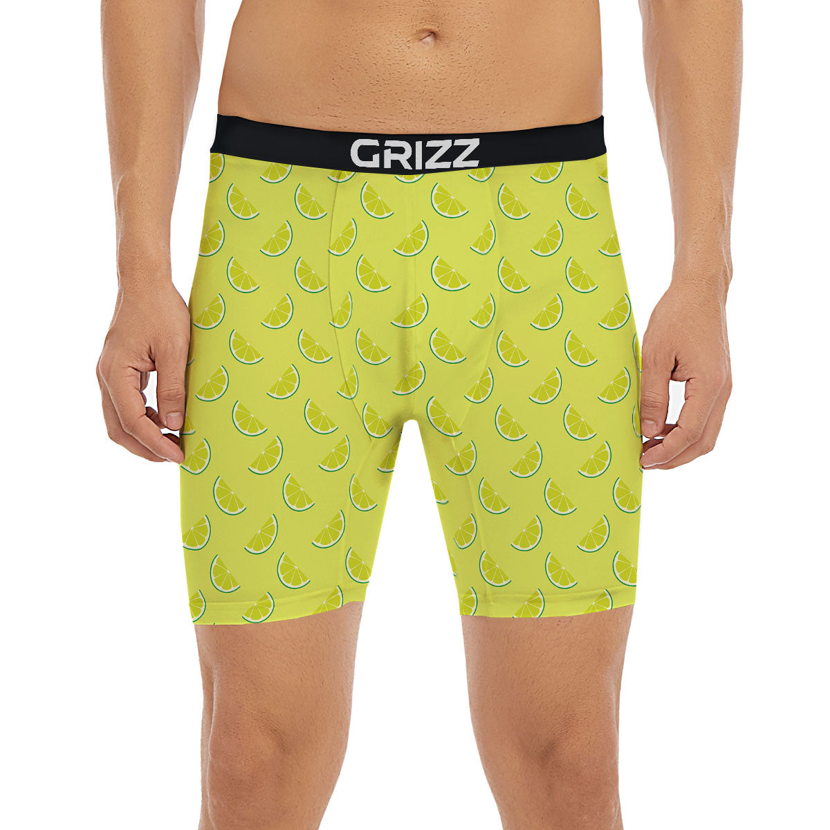 Slices Lime Green Print Pattern Boxer Briefs-grizzshop