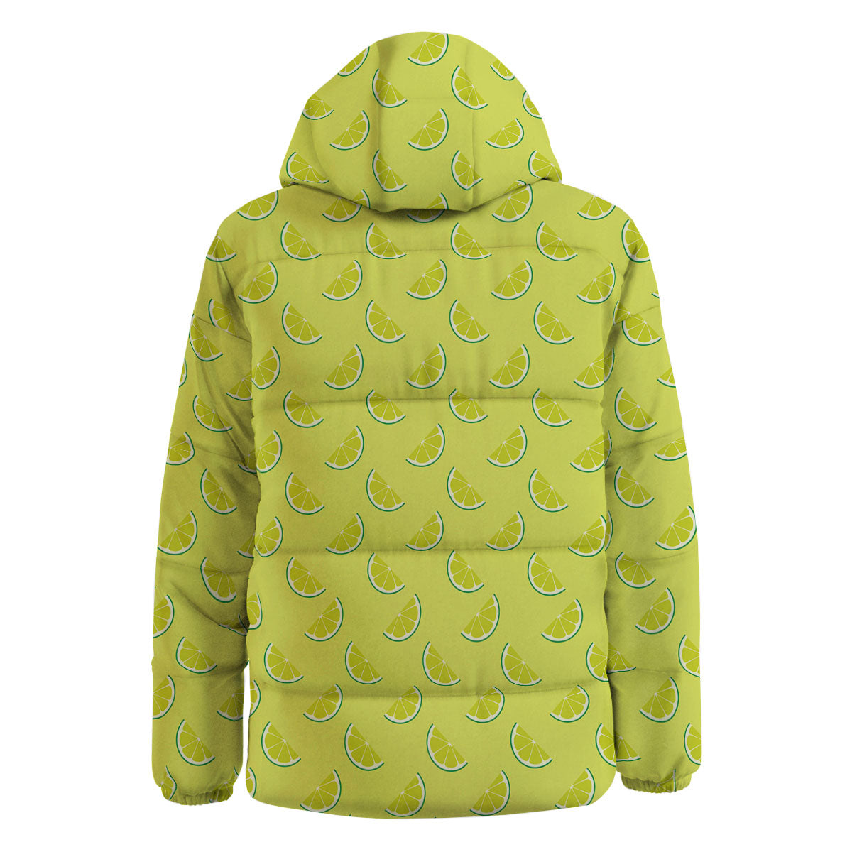 Slices Lime Green Print Pattern Down Jacket-grizzshop