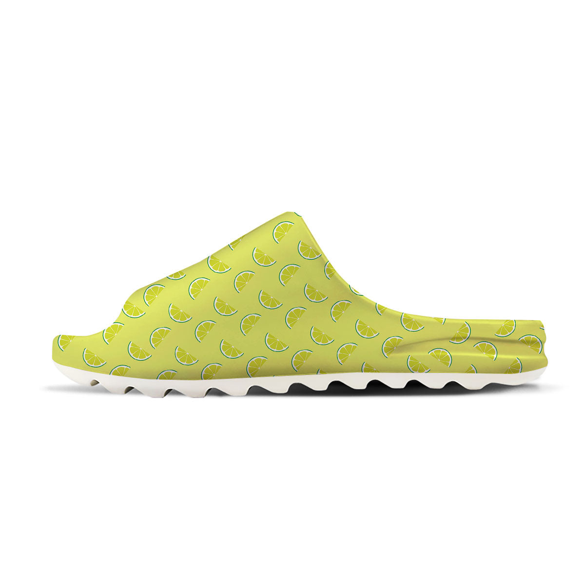 Slices Lime Green Print Pattern Sandals-grizzshop