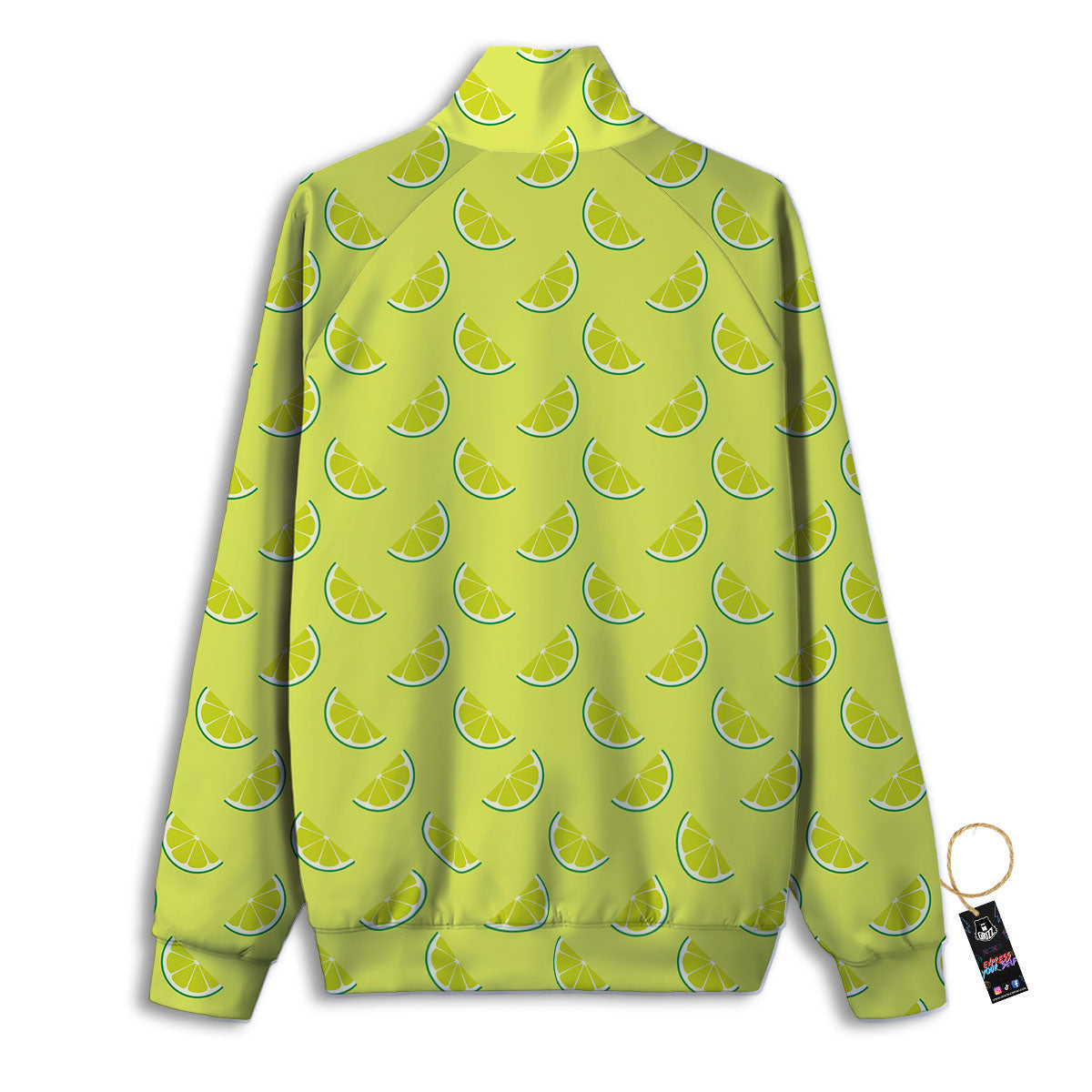 Slices Lime Green Print Pattern Track Jacket-grizzshop