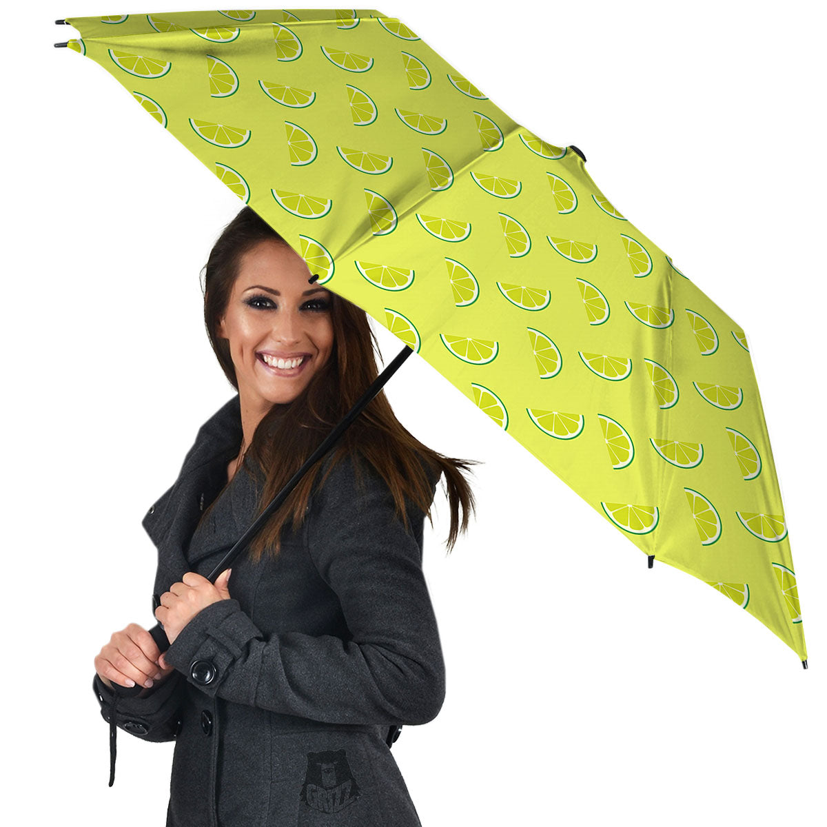 Slices Lime Green Print Pattern Umbrella-grizzshop