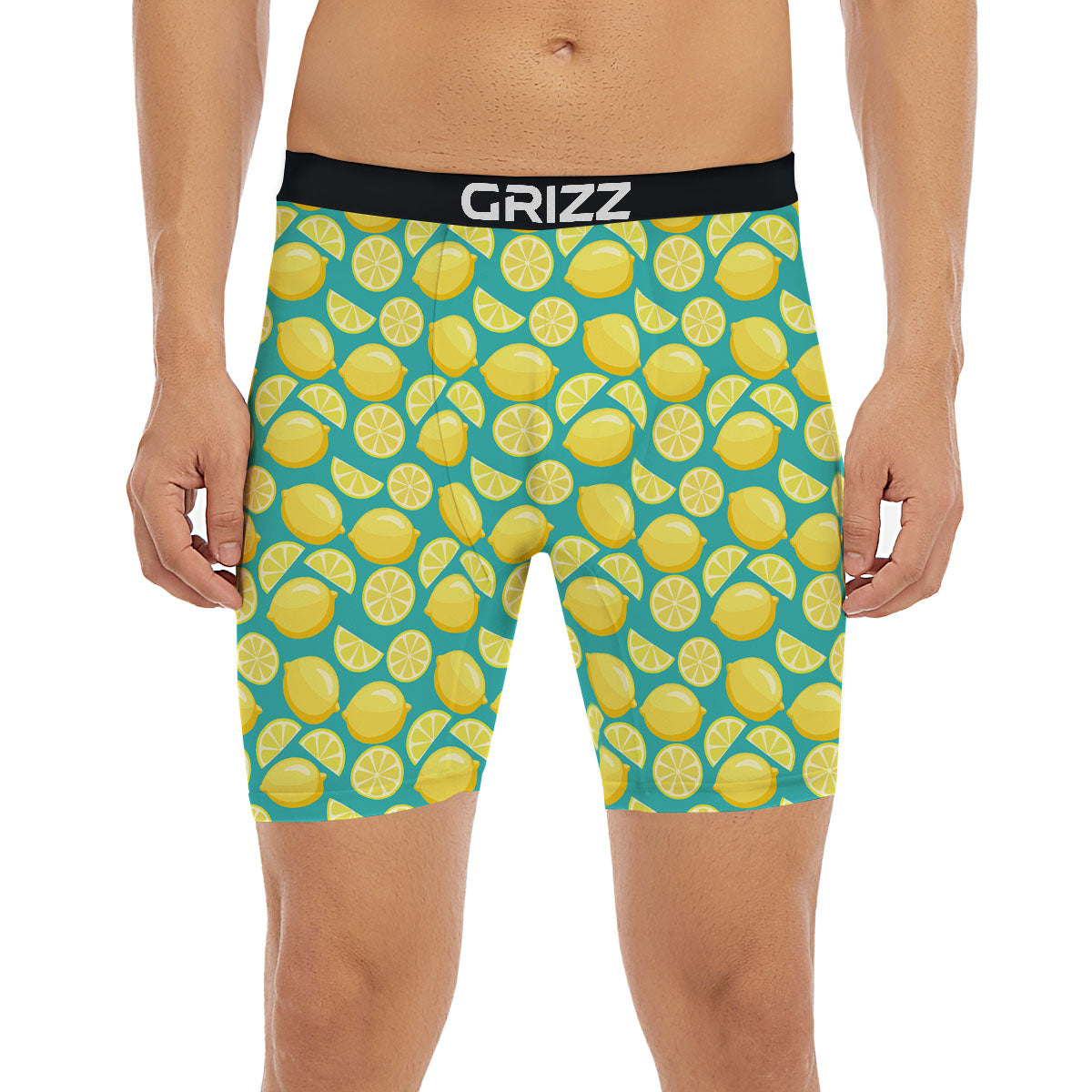 Slices Lime Print Pattern Boxer Briefs-grizzshop