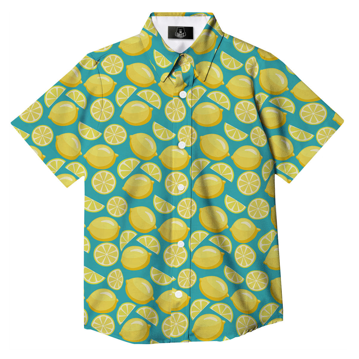 Slices Lime Print Pattern Button Up Shirt-grizzshop