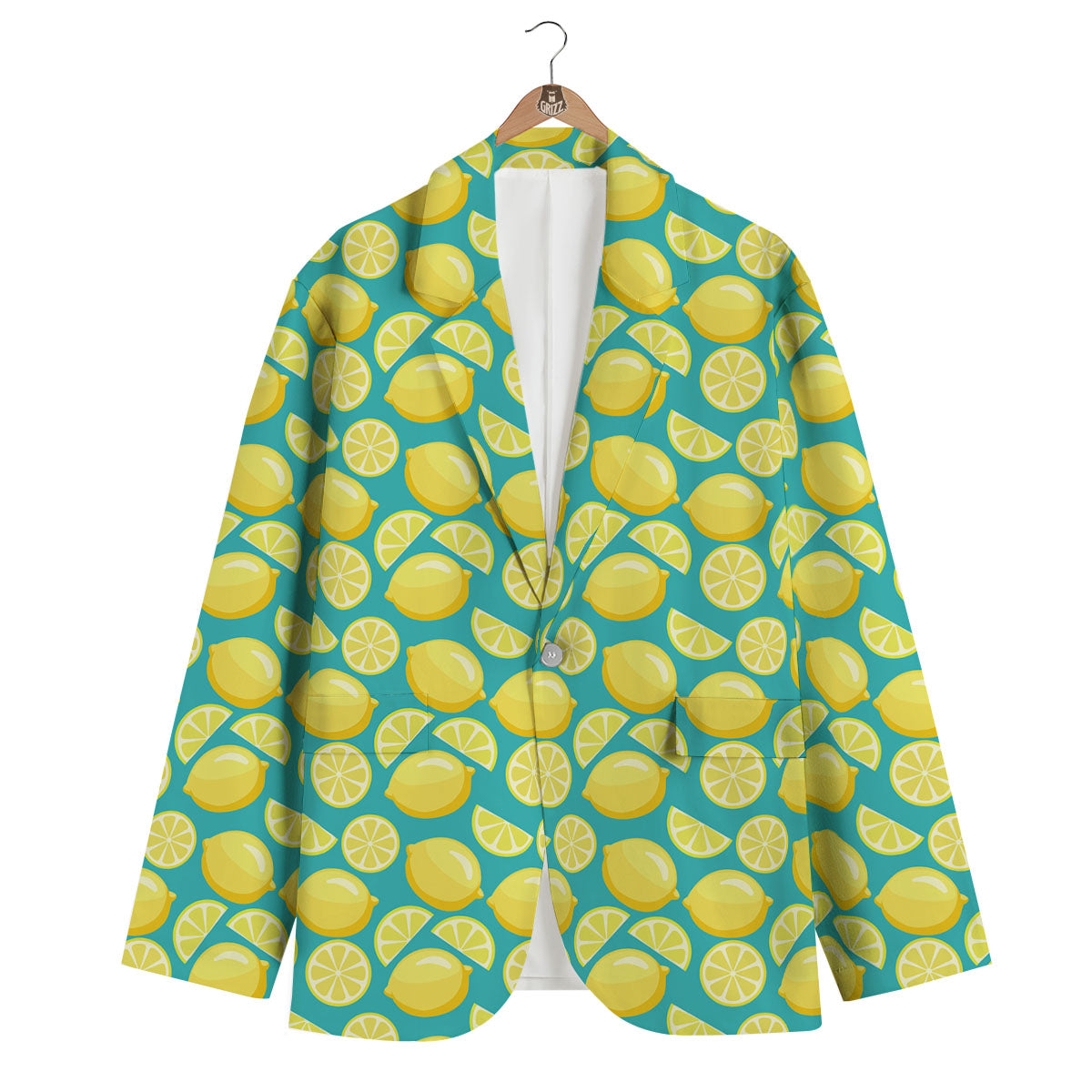 Slices Lime Print Pattern Men's Blazer-grizzshop