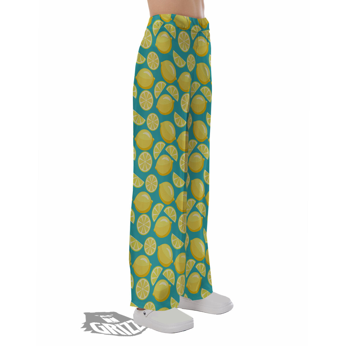 Slices Lime Print Pattern Pajama Pants-grizzshop