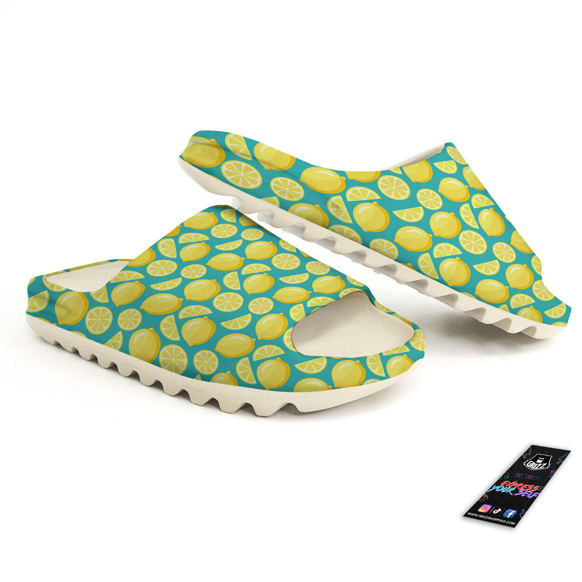 Slices Lime Print Pattern Sandals-grizzshop