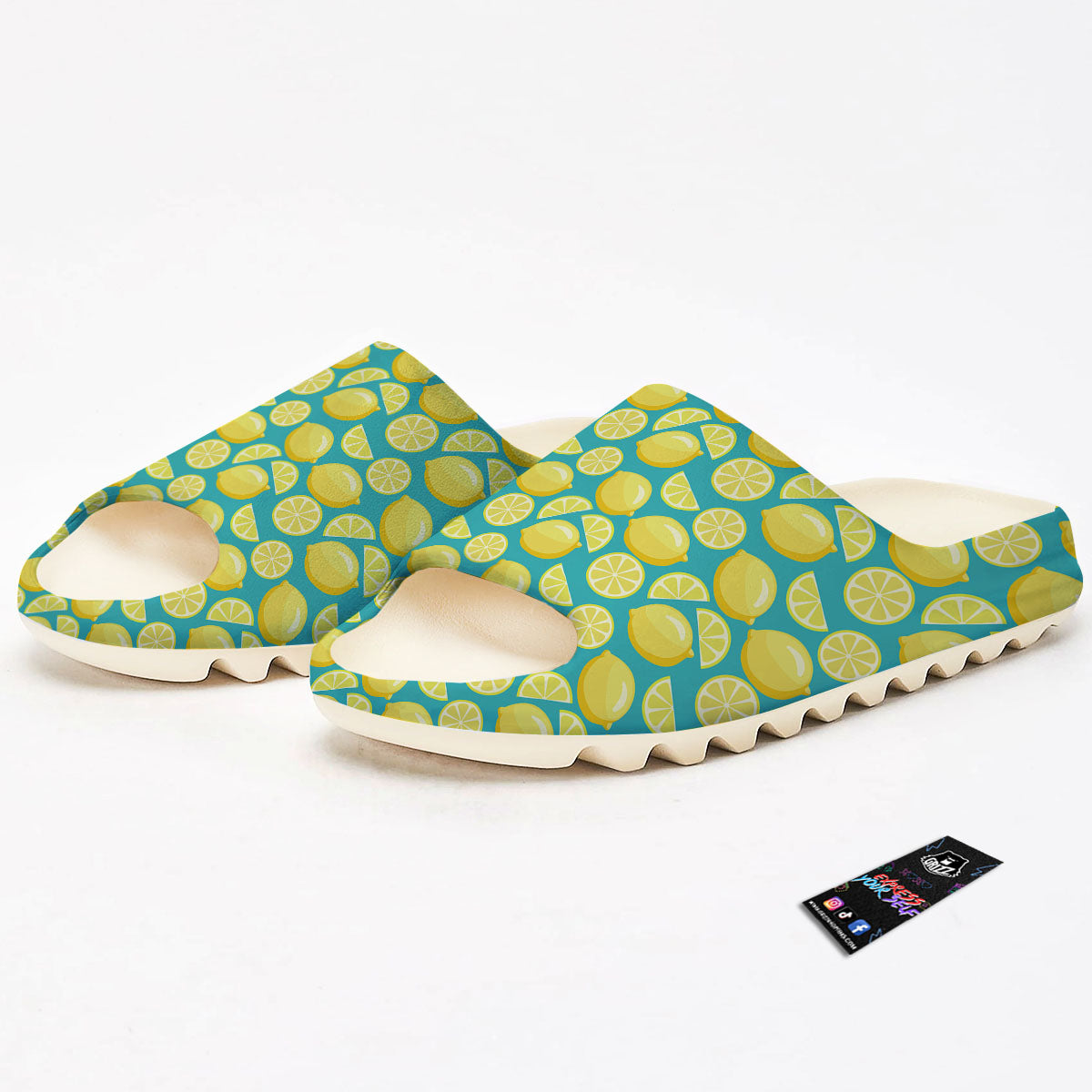 Slices Lime Print Pattern Sandals-grizzshop