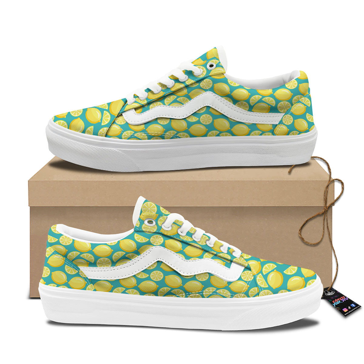 Slices Lime Print Pattern Skate Shoes-grizzshop