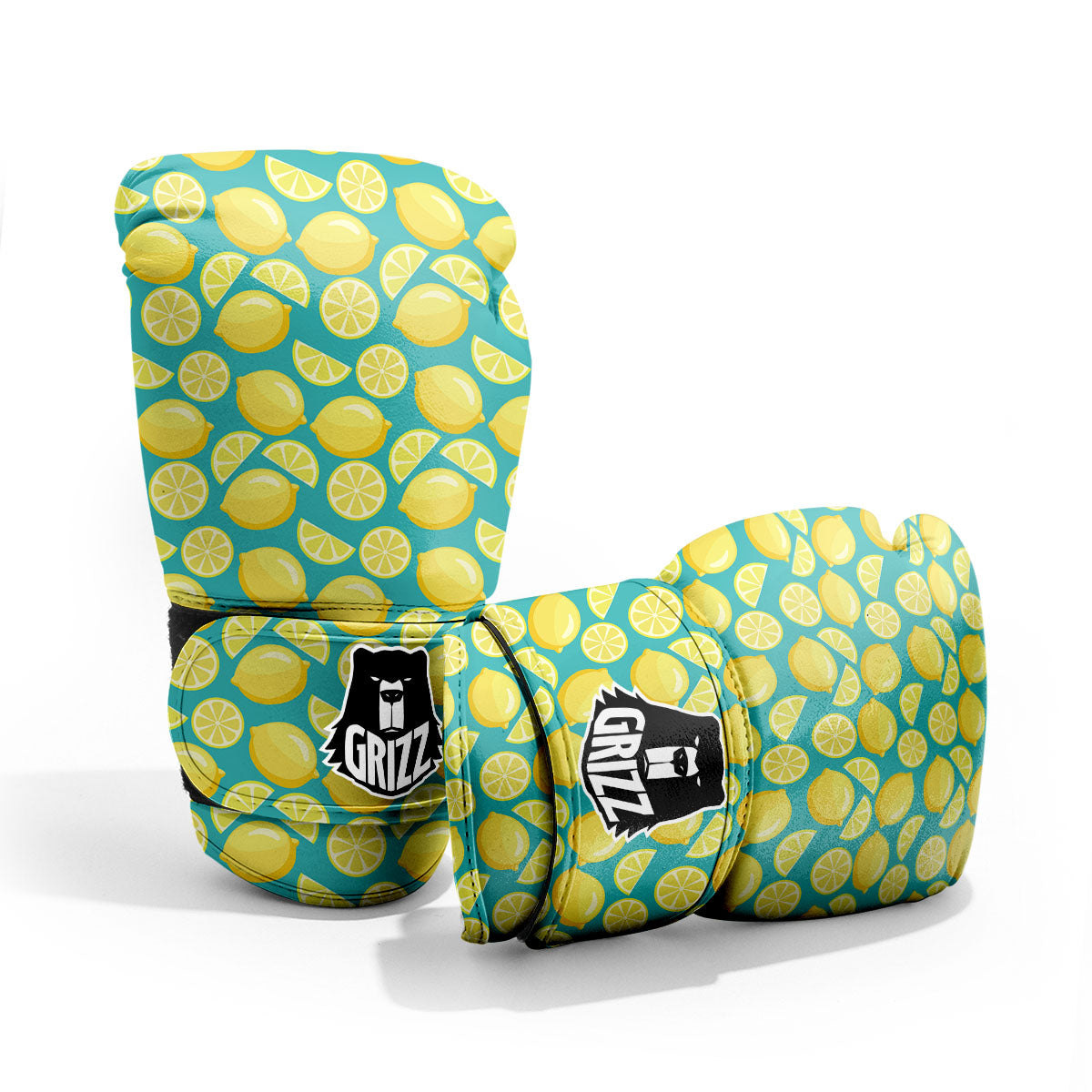 Slices Lime Print Pattern Sparring Gloves-grizzshop