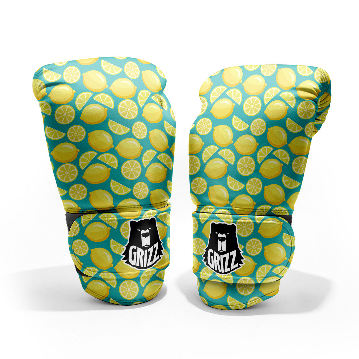 Slices Lime Print Pattern Sparring Gloves-grizzshop
