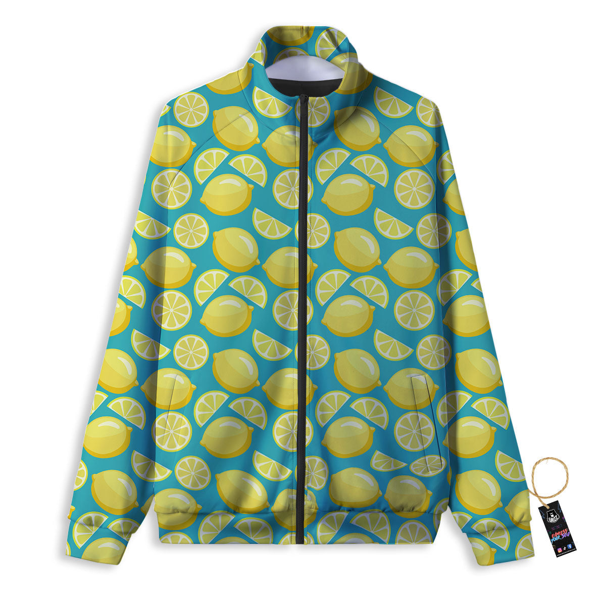Slices Lime Print Pattern Track Jacket-grizzshop