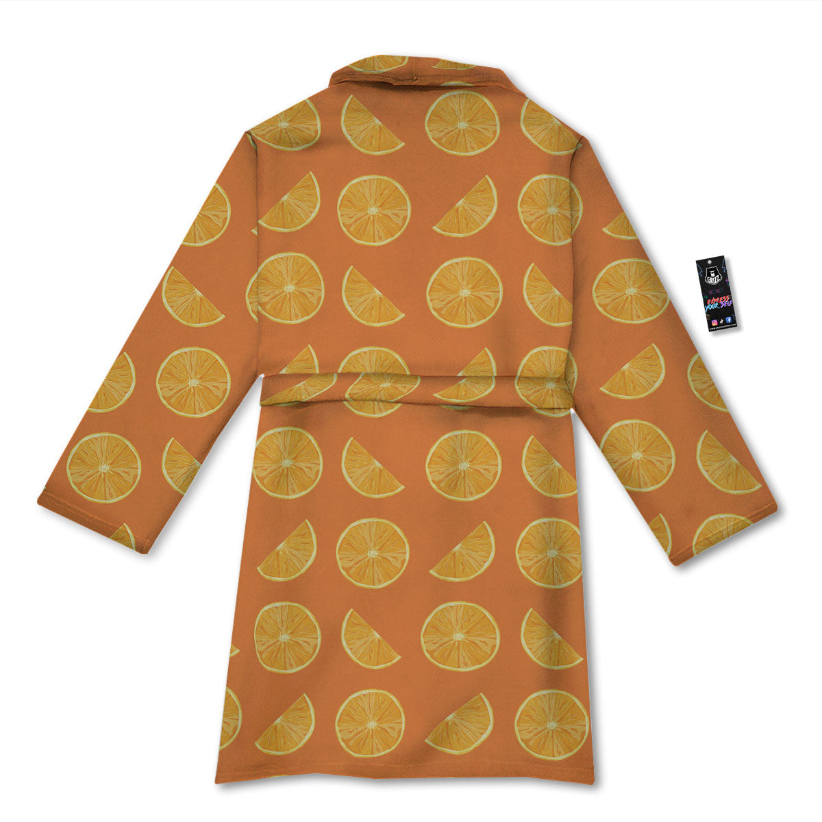 Slices Orange Print Pattern Bathrobe-grizzshop